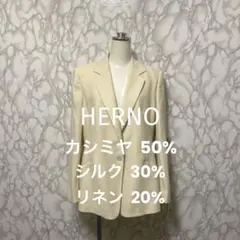 良品　HERNO カシミヤ 50%混　デザインテーラードジャケット　シルクのサムネイル