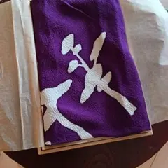 紫色 植物模様 風呂敷 箱付き
