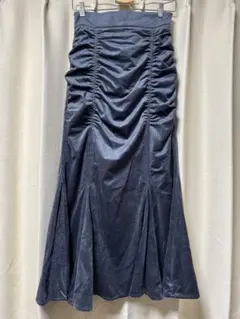 【新品／未使用】チャコール、ベロアマーメイドスカート