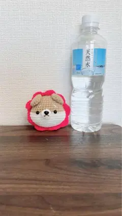 ハンドメイド あみぐるみ 犬の顔 キーホルダー付き