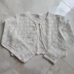 シャーリーテンプル　レース カーディガン　フォーマル　白　120