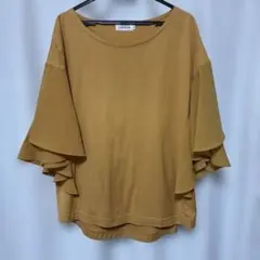 シフォン袖　フリル袖 カットソー フレアスリーブ