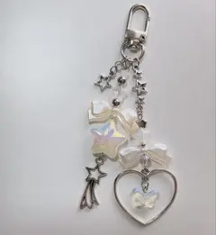 ✮ビーズキーホルダー✮ 白 星 韓国 コレクトブック y2k