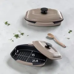 新品未使用 電子レンジ専用調理器 スクエア ブラウン 焼き魚 専用レシピ付きのサムネイル