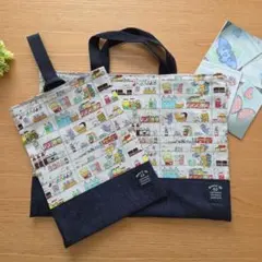 ハンドメイド　レッスンバック　シューズケース　パントリーねこ