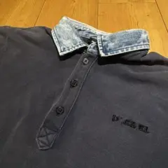 ディーゼル　DIESEL デニム　ドッキング　ポロシャツ　ダメージ加工