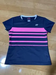 YONEX バドミントンシャツ ネイビー ピンク JP L