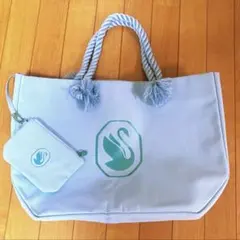 スワロフスキー ノベルティ オリジナルトートバッグ ポーチ付 ブルーロゴのサムネイル