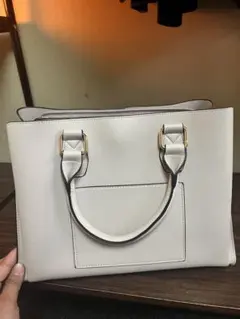 ホワイト トートバッグ 仕切り付き