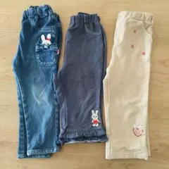 難あり　ミキハウス　うさこ　パンツ　3枚セット