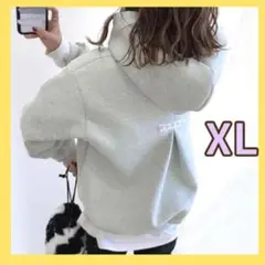 【人気商品】XL グレー フード付き パーカー バックパール 春 秋