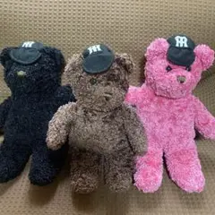 阪神タイガース　クマぬいぐるみ　（茶　ピンク　黒）ベア　3個セット