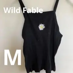 Wild Fable ブラックキャミソール 【M】 ワンポイント花小さめガーリー