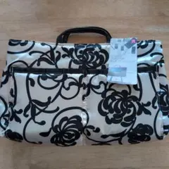 【タグ付き未使用】ROOTOTEルートート花柄ポーチ　バックインバック持ち手付き