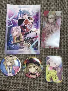 プロセカ 小豆沢こはね 缶バッジ、特典カードセット