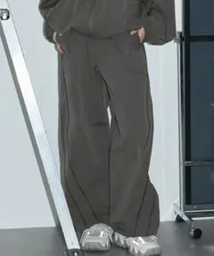 アンカー スミス シリコンラバープリントサイドライン配色バレルトラックパンツ