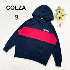 【COLZA コルザ】長袖パーカー ネイビー レッド フーディー ビンテージ S