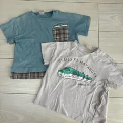 【美品】petitmain 2枚セット　はやぶさTシャツ90