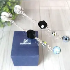 極美品 SWAROVSKI イヤリング カラーストーン ラインストーン シルバー