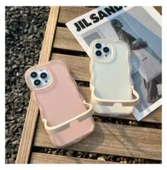 iPhone13proケース　ウェーブ　三脚付き　自立　スタンド付き　韓国　人気