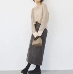 モヘアライク配色ニットプルオーバー