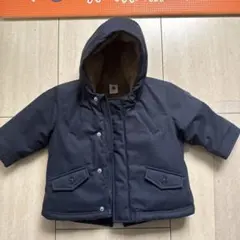 ネイビー フード付きボアジャケット 74cm