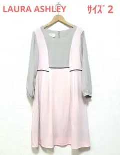LAURA ASHLEY london☆サイズ２☆長袖ひざ丈ワンピース
