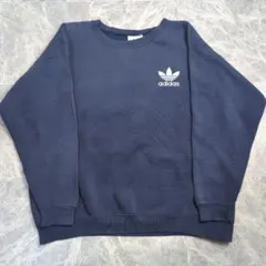 80s 万国旗タグ　OLD adidas　スウェット　トレーナー　XLネイビー