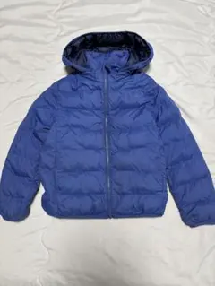 UNIQLO キッズ フード付きダウンジャケット 青