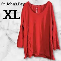 St. John's Bay 【XL】レッド Vネック Tシャツ