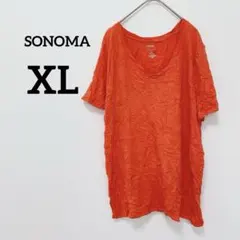 SONOMA 【XL】オレンジ Tシャツ 半袖 シンプル　コットン　ゆったり