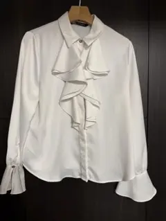 ZARA ザラ サテンフリルブラウス サイズM