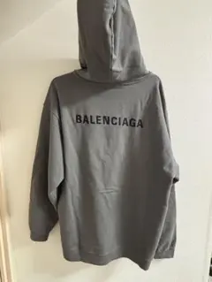 BALENCIAGA ロゴ刺繍 プルオーバーパーカー グレーのサムネイル