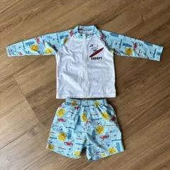 週末限定値下げ スヌーピー UVカット水着 ラッシュガード セット 100