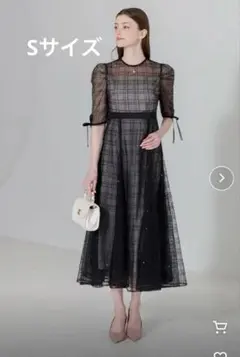 フラップデザインフラワースパンコールAラインワンピースドレス Leja