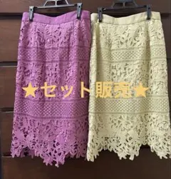 【セット販売】MISCH MASCHミッシュマッシュ 総レーススカート 花柄 M