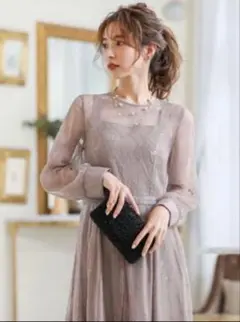 niana 2wayバックリボン総レース結婚式ワンピースドレス