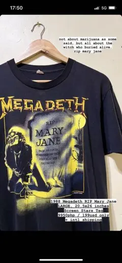 MEGADETH Tシャツ　'80