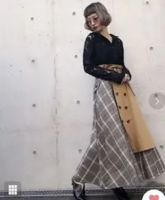 PAGEBOY チェック柄ロングスカート model H167