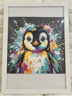 【ナンバーペイント】ペンギン （完成品・フレーム付き)