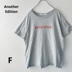 アナザーエディション　半袖Tシャツ　ロゴT カットソー　ゆったり　グレー　フリー