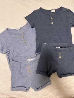 2色セットH&M ベビー服 オーガニックコットンセットアップ6-9M
