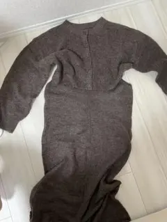 ブラウンニットセットアップ　ワンピース