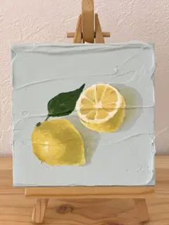 【Yesudio】レモンのアクリル絵画 テクスチャーアート