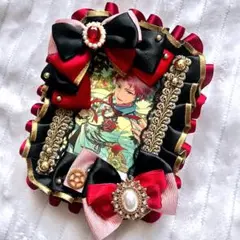 赤×黒×ピンク　痛デコケース　痛硬質ケース　硬質デコケース　B8サイズ /100