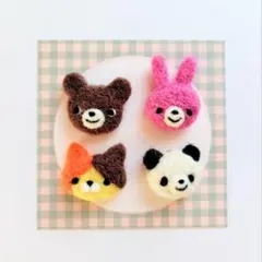 羊毛ふわもこどうぶつシール　ぷっくりシール　手作りシール　立体シール