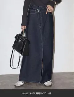 新品）Bonjour Sagan クロスウエストデニムスカート インディゴ MT