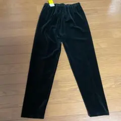 黒 ベロア風素材　カジュアルパンツ Lサイズ