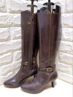 訳あり大特価❗️MODE KAORI ロングブーツ 23ダークブラウン