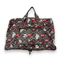 ハワイアン柄 旅行バッグ ボストンバッグ トートバッグ ブラック レディース